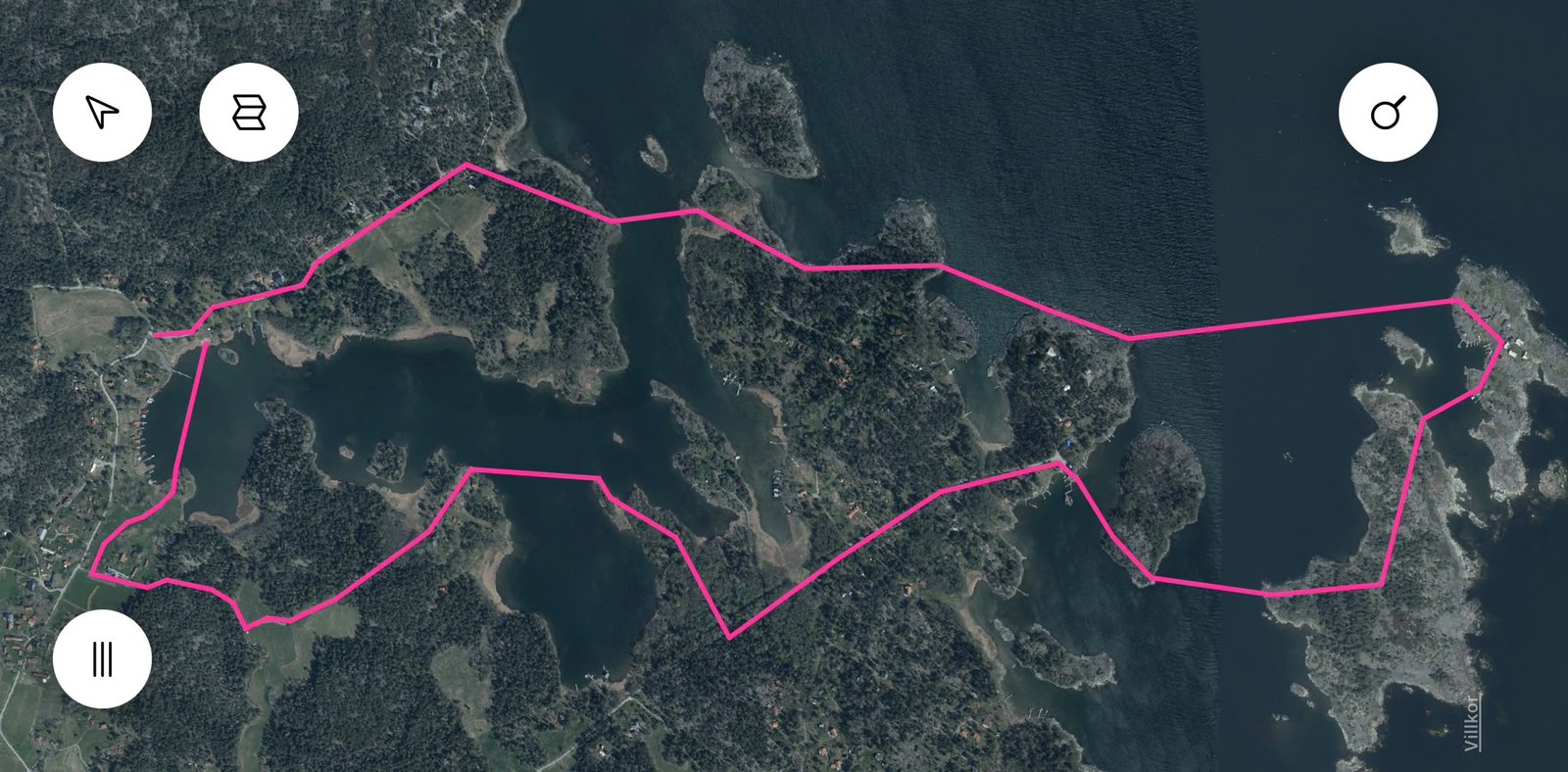 Preliminär bansträckning runt Singö